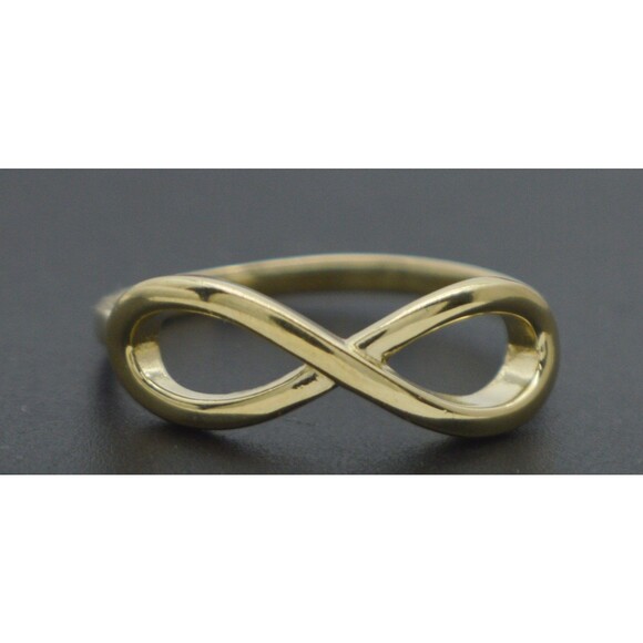 Real 10K Solid Yellow Gold 6mm Infinity Love Knot Engagement Ring All Sizes - Picture 1 of 5